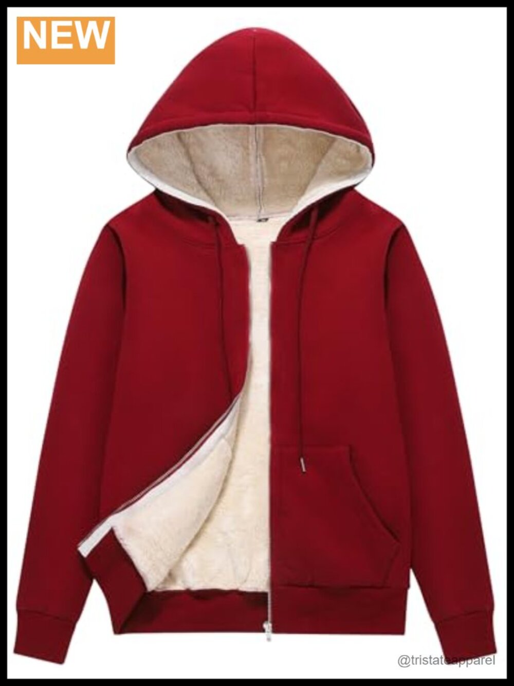Flygo Women's Fleece Sherpa Lined Zip Up Hoodie Sweatshirt Jacket Warm Winter